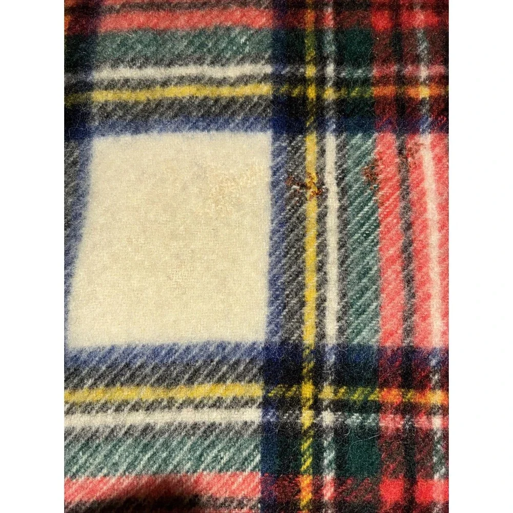 Connemara Foxford Rug Vintage 100% Wool Plaid Stadium Throw Blanket 63X56